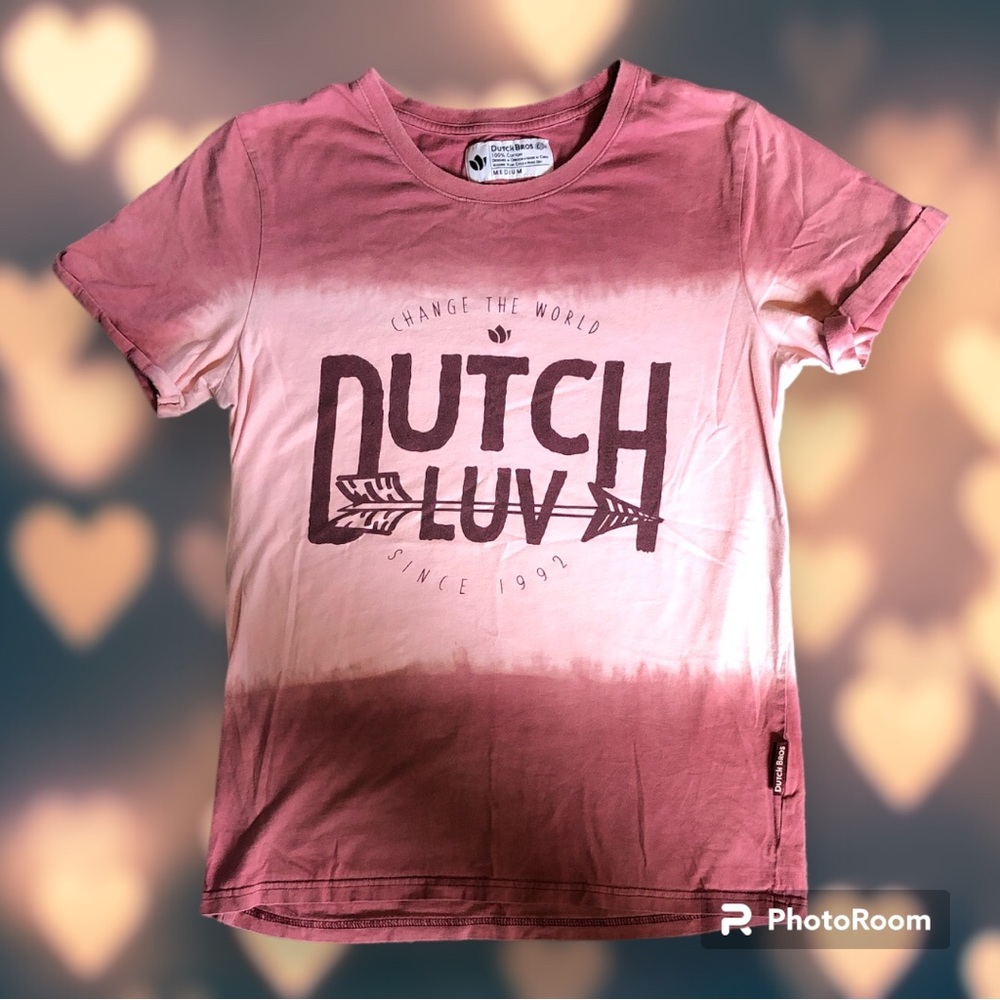 Dutch Bros-Dutch Luv pink t-shirt